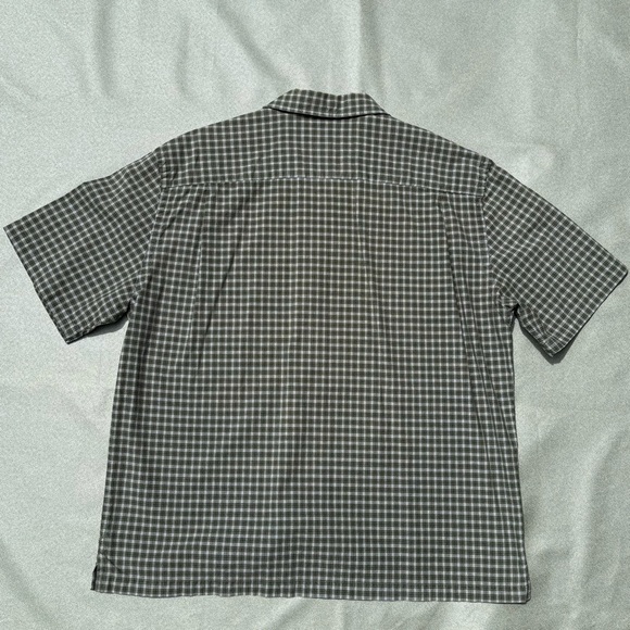 Abercrombie & Fitch Short Sleeve Shirt Men’s Button Up Green Plaid Cotton Large - Picture 6 of 6